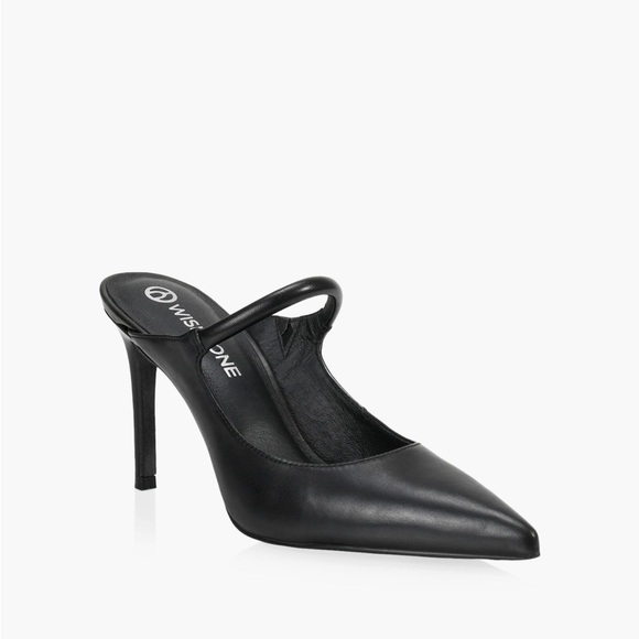 Black Slip on Heels - WISHBONE NADIVA 2 Women - Picture 2 of 4